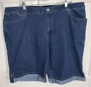 CJ Banks Shorts Womens 22W Blue Denim Bermuda 42X11 Curvy